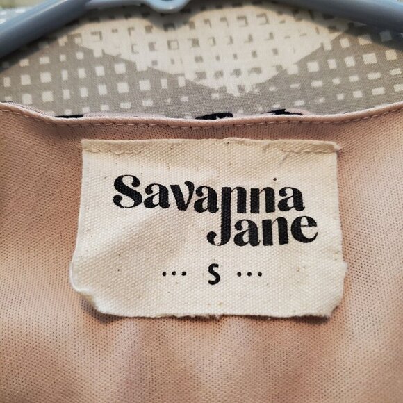Savanna Jane Peasant Dress Women Small Pink Embroidered Leopard Print Bohemian - Picture 3 of 10
